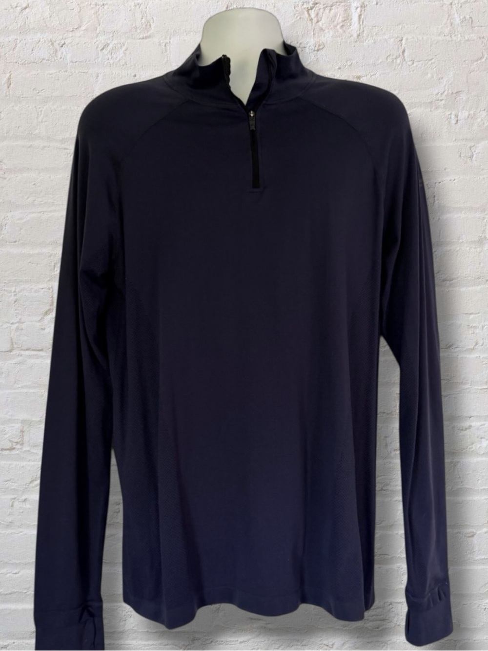Fabletics 1/4 Zip Performance Pullover Men’s Large Navy Athletic Stretch Golf